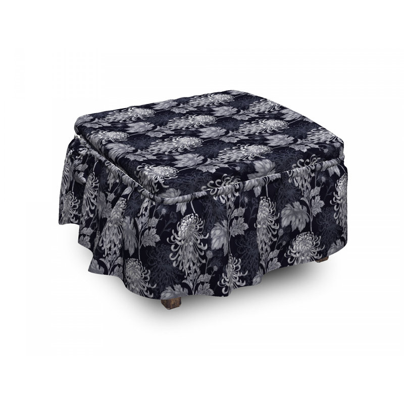 Housse pour repose-pieds chrysanthemum fleuri