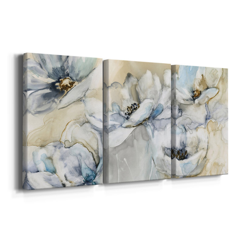 Doux fleurs - Toile tendue avec châssis de qualité supérieure - Prêt à être accroché, H 12 po x l 24 po x P 1 po