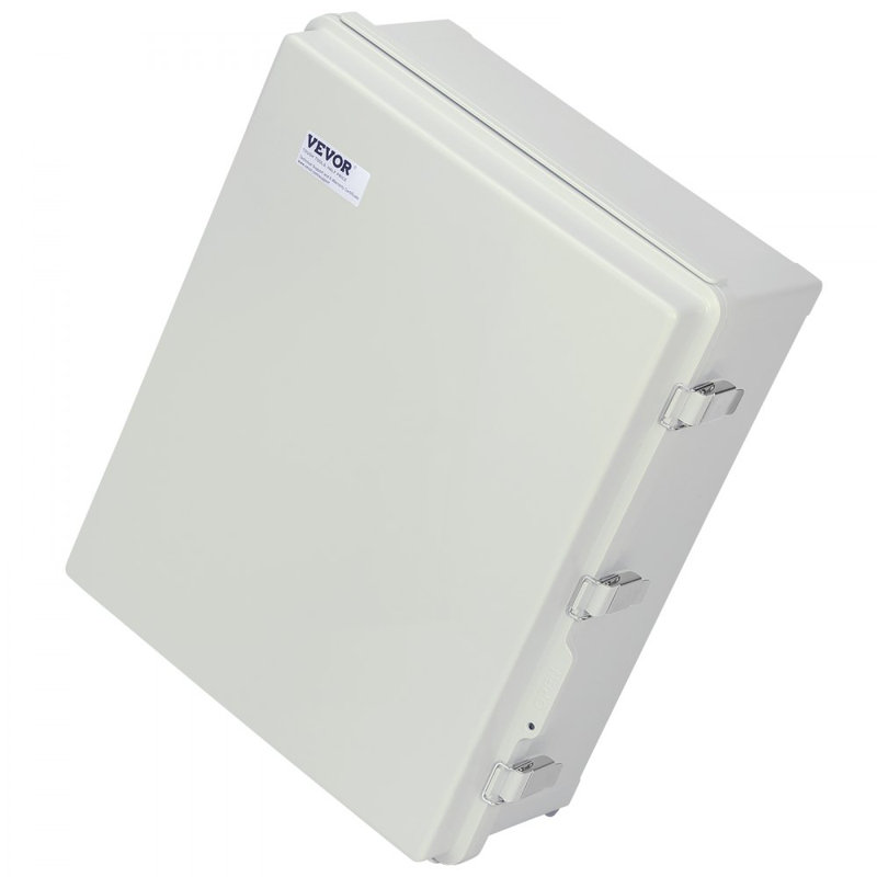 Boîte de jonction électrique pour l'extérieur, 13,78 po x 9,84 po x 5,90 po, boîte de rangement électrique en plastique ABS avec couvercle à charnière en acier inoxydable, IP67 étanche à la poussière pour les projets électriques extérieurs