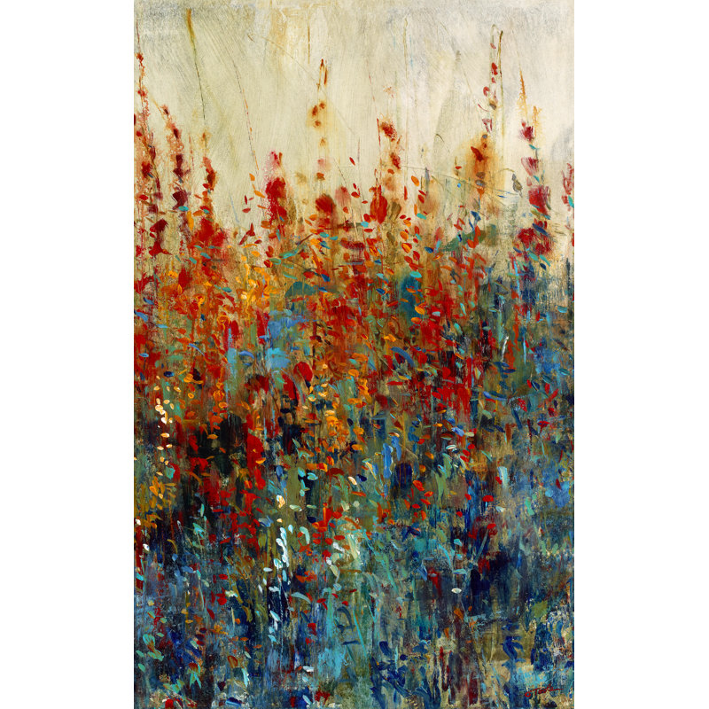 Wildflower Patch III Painting by Timothy O' Toole, 58" H x 36" W x 1.5" D, Knife Gel