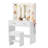 Makeup Vanity Set with Lighted Mirror & Vanity Stool, Makeup Vanity with 2 Drawers, Vanity Desk for Bedroom & Dressing Room-2093326503-2108827590