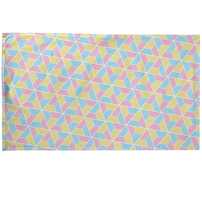 Serviette à thé trapézoïdals Mcguigan, Polyester sergé, Brun / Rose / Bleu