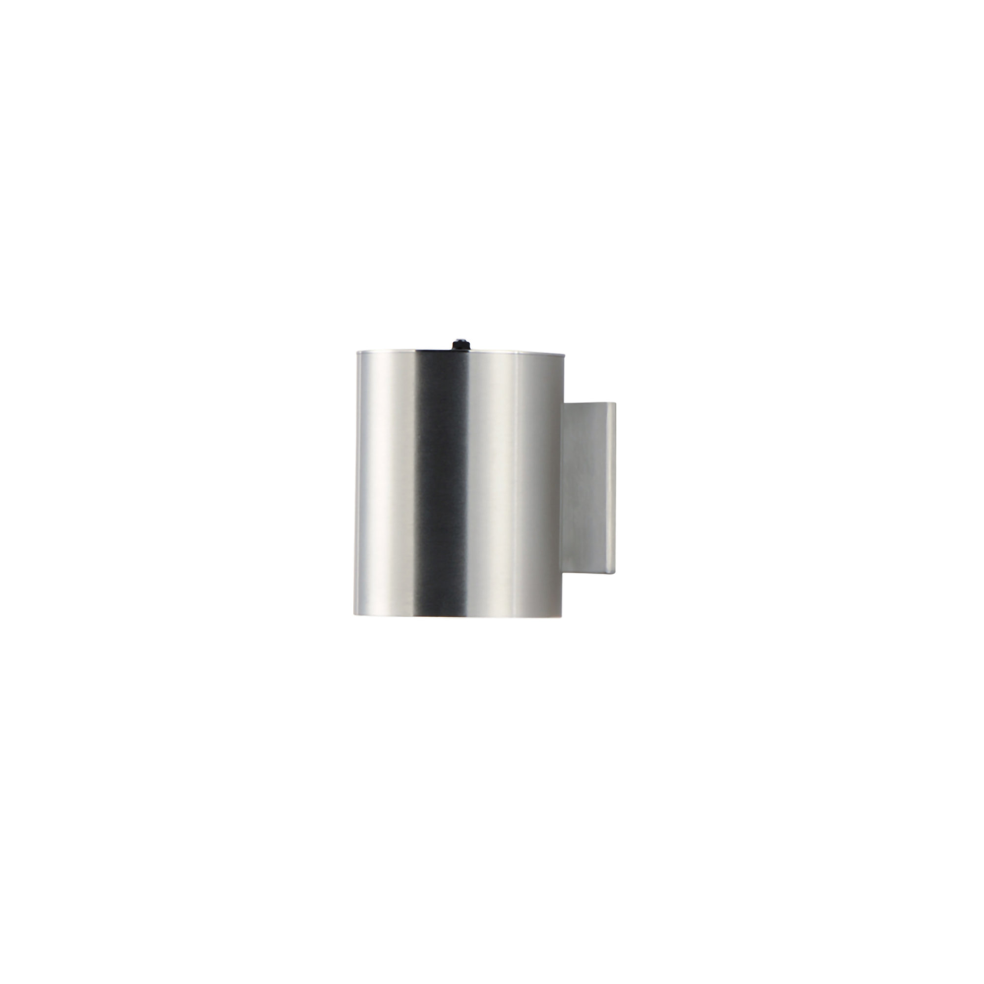 Barbara Single Light Cylinder Outdoor Aluminum Wall Light, 7.25" H x 5" W x 6.25" D, Brushed Aluminum