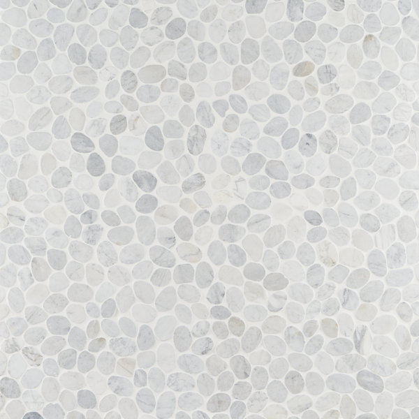 Countryside Round Carrara 11.81" x 11.81" Natural Marble Floor and Wall Mosaic Tile