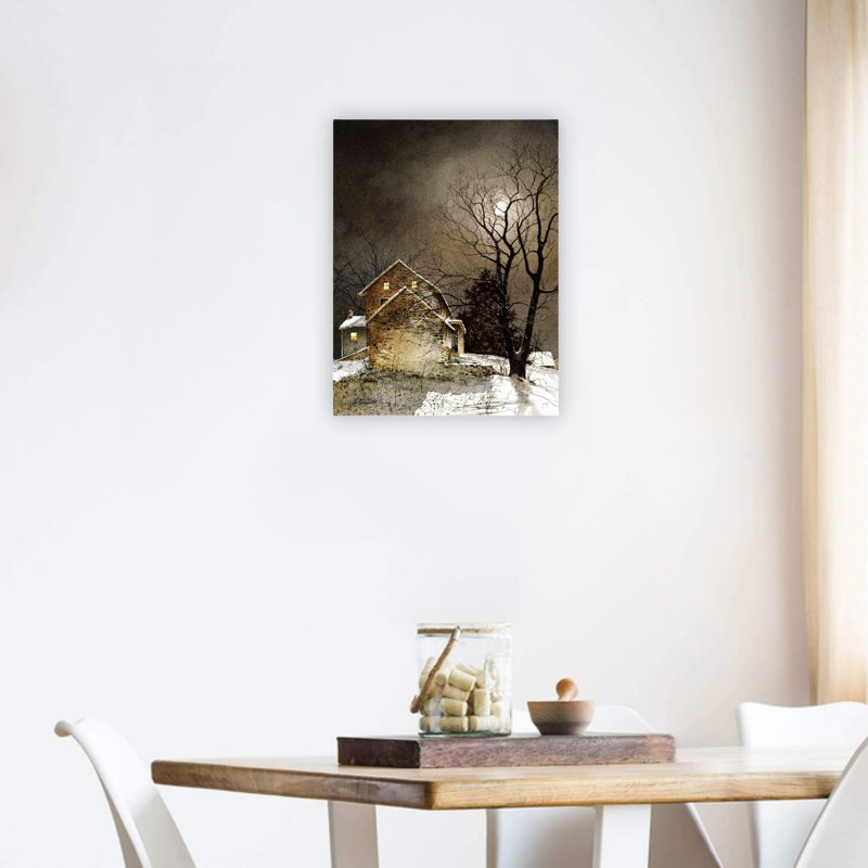 Décoration murale abstraite brune sur toile 24 x 18 po