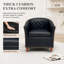 Fauteuil demi-tonneau en cuir moderne avec dossier capitonné à losanges et garniture cloutée-395551917