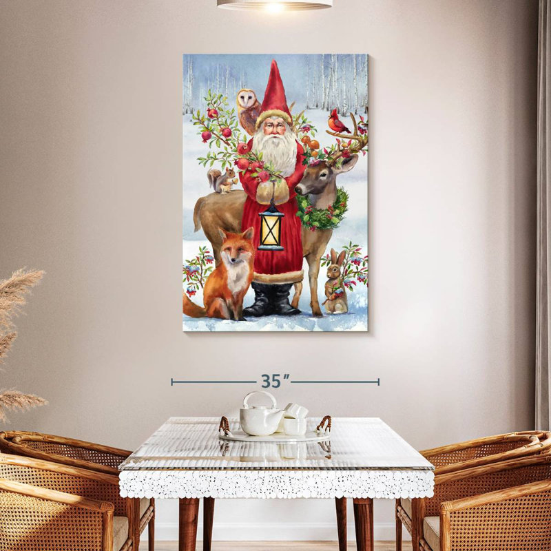 Père Noël Lelend Winter Woodland, H 48 po x l 32 po