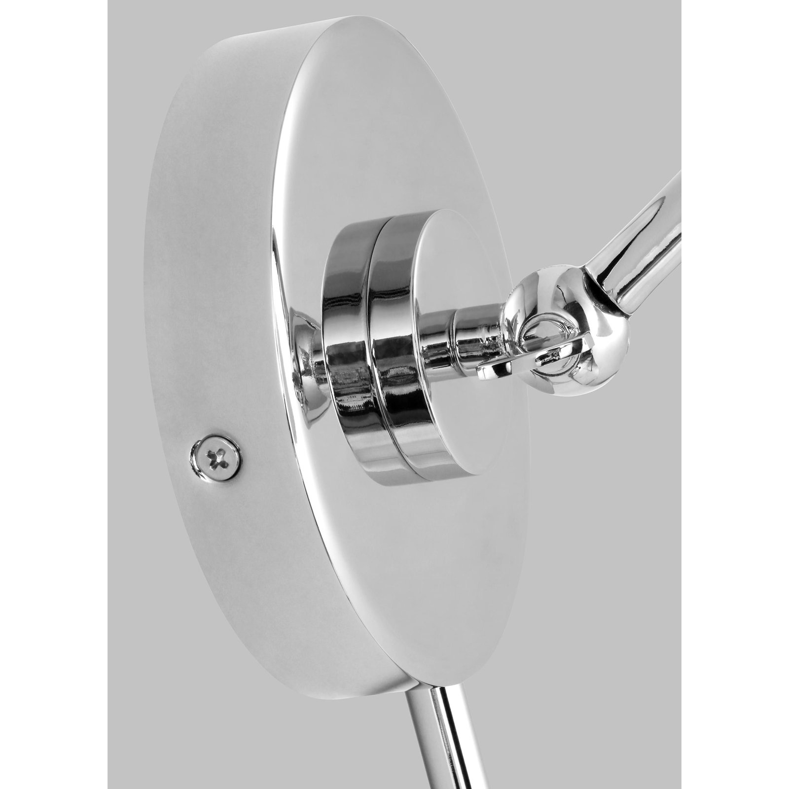 Single Light Dimmable Swing Arm Sconce, Black, Silver