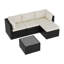 Canapé d'angle modulaire 3 places en résine tressée avec pouf et coussins de 10 cm-548453029