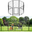 Panel Steel Pet Barrier With Door-115727292