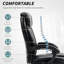 Fauteuil de bureau à 6 points de massage, chaise de bureau avec télécommande, noir-1360098095