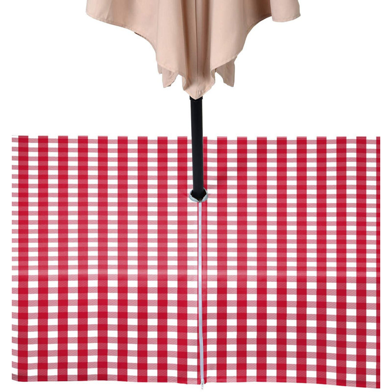 Picnic Check Outdoor Water Repellent Tablecloth, 104" x 60", Red