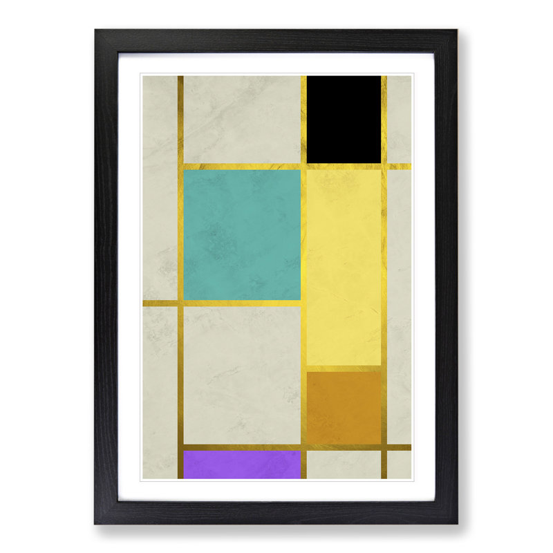 Abstract Lines - Picture Frame Graphic Art, 65cm H x 48cm W x 2cm D, Black