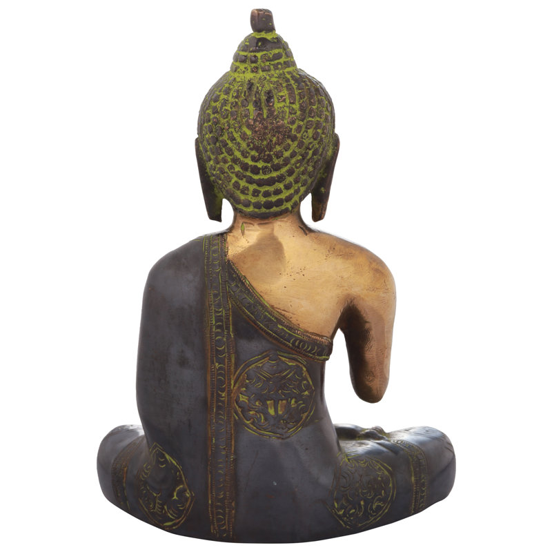 Bouddha tibétain bouddha prêchant le Bouddha en laiton, Noir / or