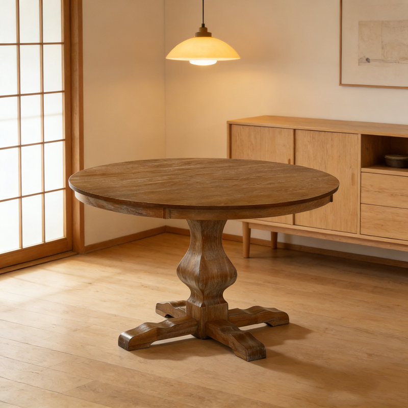 ROUND DINING TABLE, Natural
