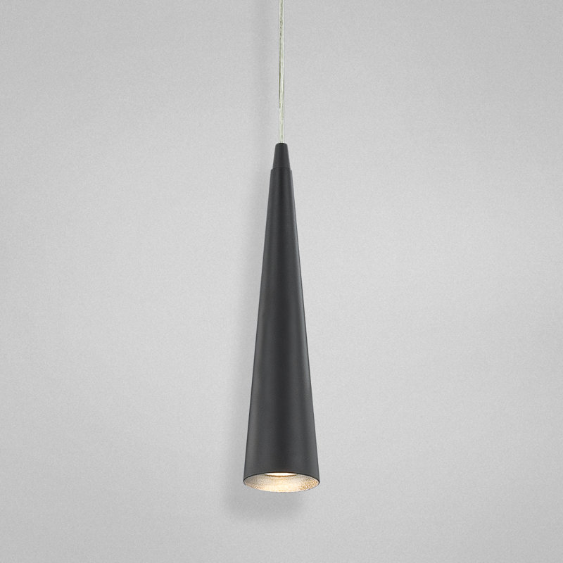 1 - Light Single Pendant, Small, Black, Black