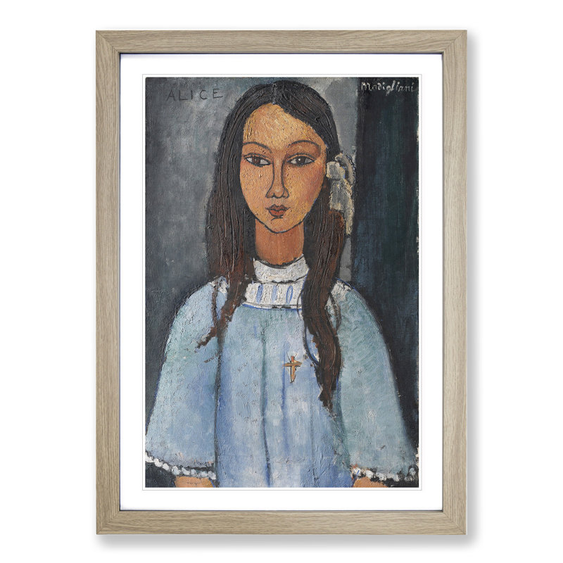 Alice by Amedeo Modigliani - Framed Print, 48cm H x 36cm W x 2cm D, Oak Framed