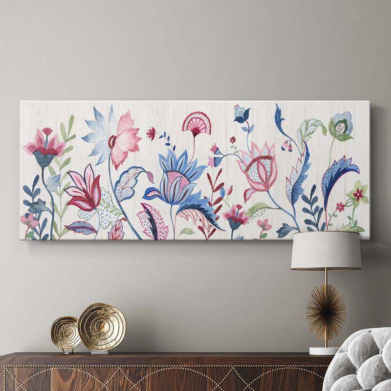 Jardin jacobéen - Toile tendue avec châssis - Prêt à accrocher, H 12 po x l 30 po