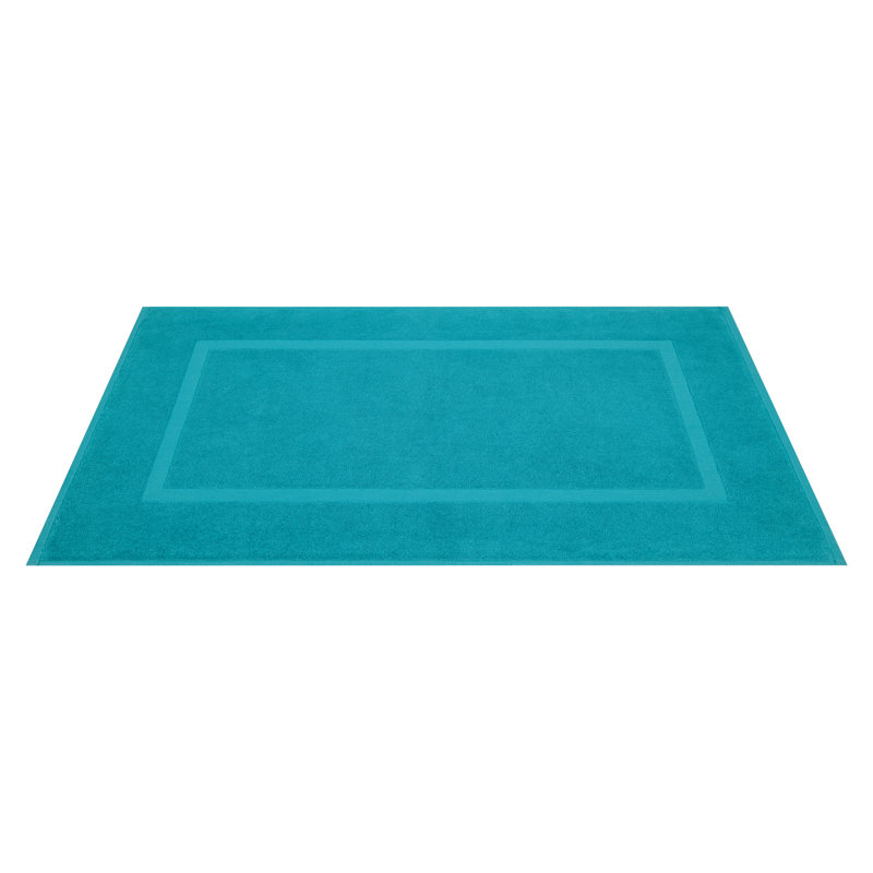 Tapis de bain 100% coton pour salle de bain, paquet de 2 tapis de sol à séchage rapide 20 x 34 po, Turquoise