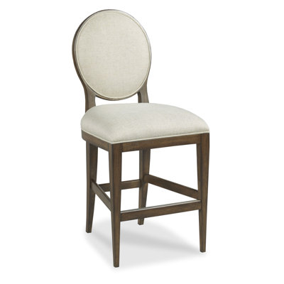 Ovale Upholstered Stool with Solid Wood Frame