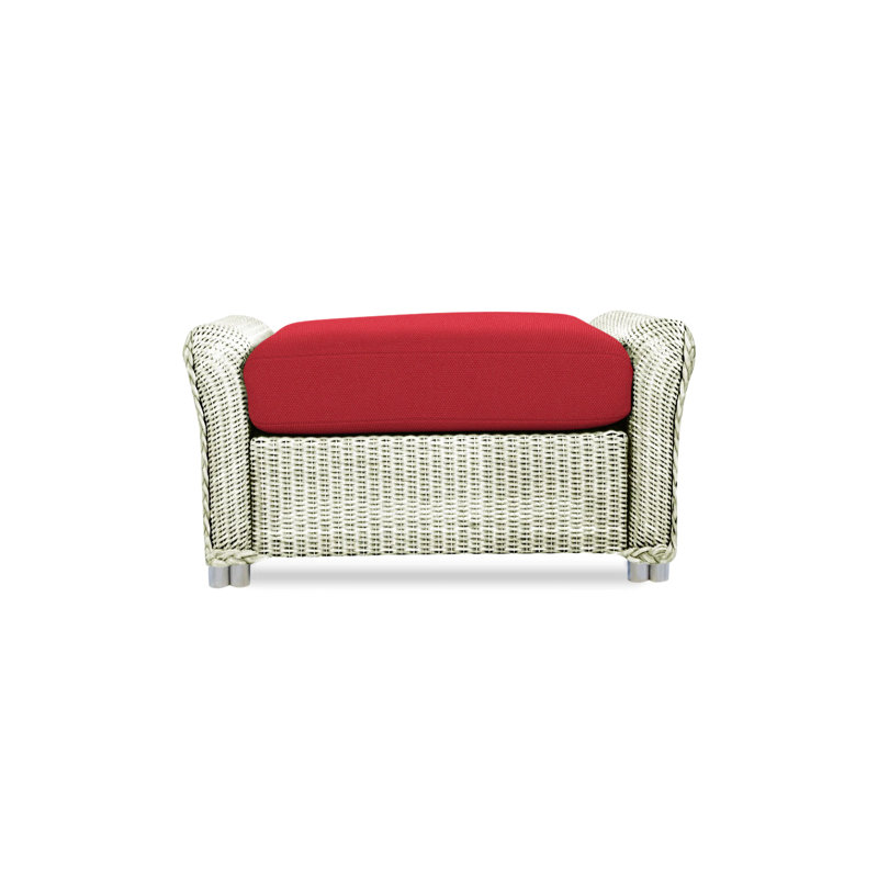 Reflections Outdoor Ottoman, Ivory, Friendly Flax