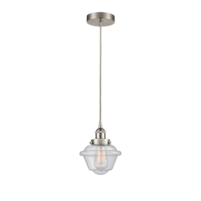 Luminaire suspendu simple à 1 lumière Calliope, Nickel satiné brossé