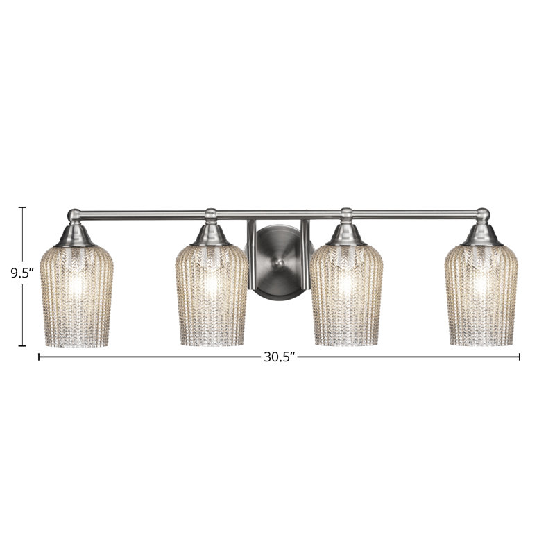 Michell 4-Light Bath Bar, Brushed Nickel