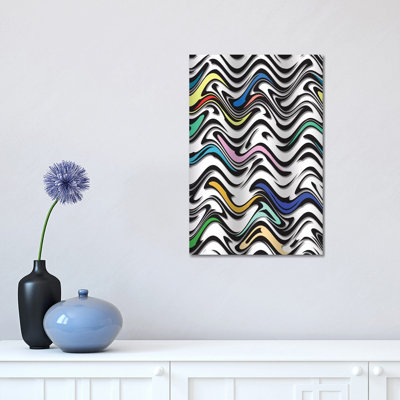 Trippy Wave In An Urban Abstract by Barruf - Wrapped Canvas Print