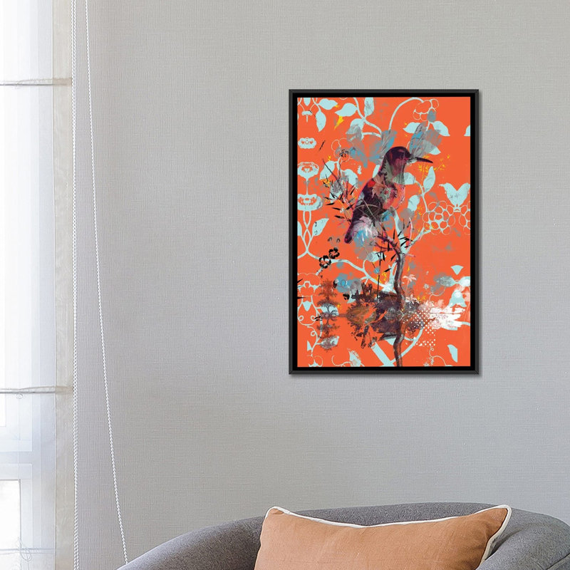 « all fouillis up », impression sur toile, H 26 po x l 18 po x P 1,5 po, Toile avec cadre noir, Pas de tapis