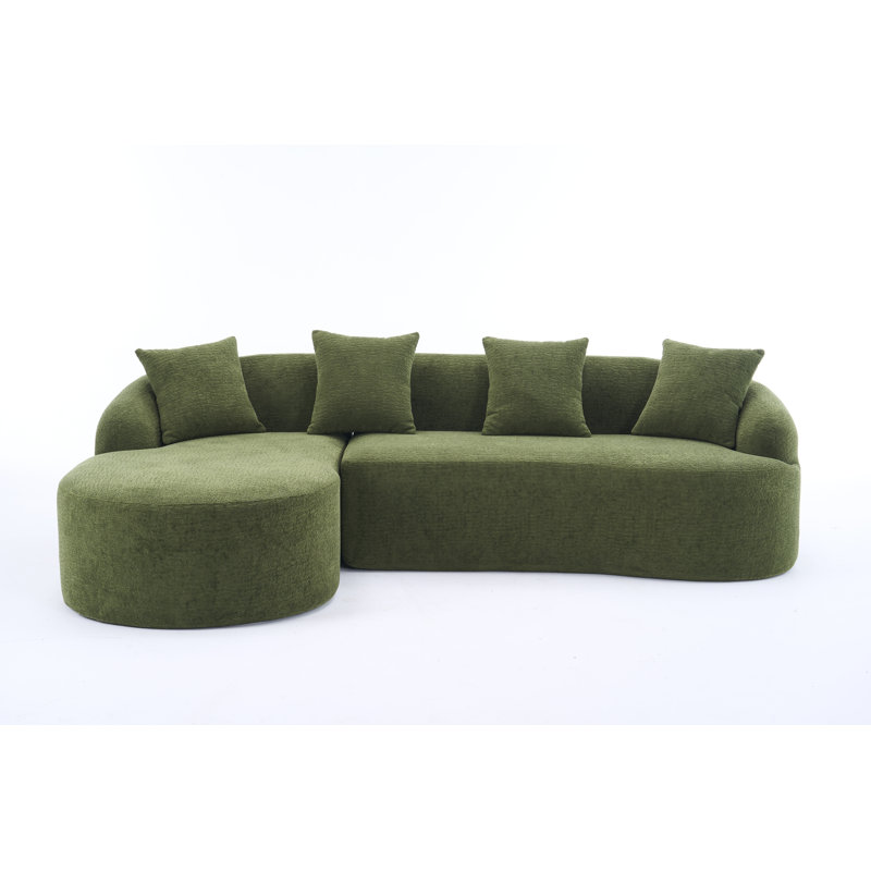 Canapé modulaire en L Modern Compression, Chenille verte