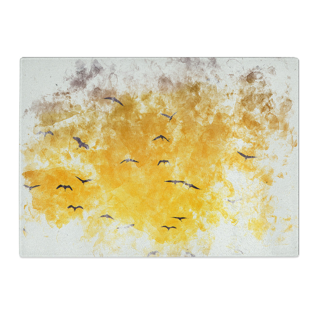 Tempered Glass Egrets at Sunset Chopping Board