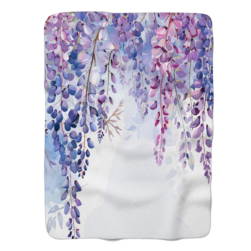 Subtle Blossom Motifs - 1 pièce Sherpa Premium, Grand lit