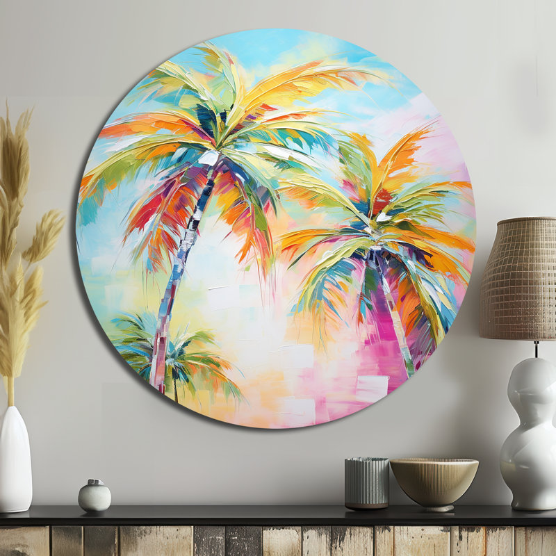 Diahna - Art floral rond en métal, H 23 po x l 23 po