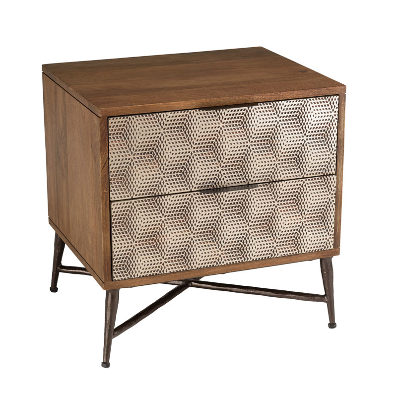 Alliona 50cm W Solid Wood Bedside Table