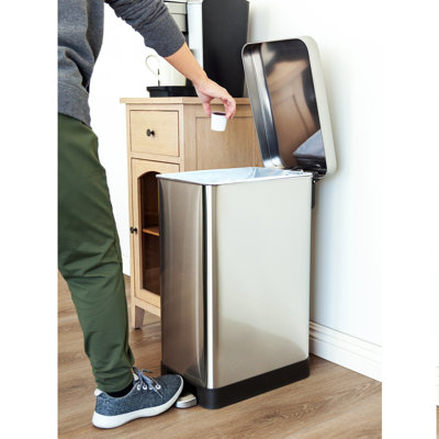 Poubelle mince en acier inoxydable 50L - Basics by Wayfair ™