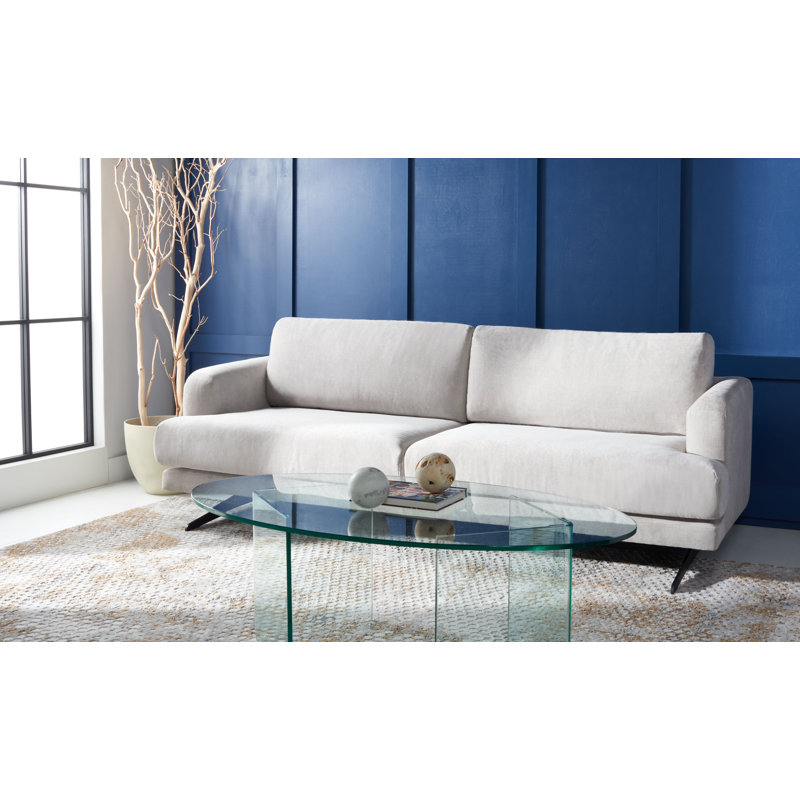 Canapé en velours de 83,5 po Wittmere, Velours gris clair