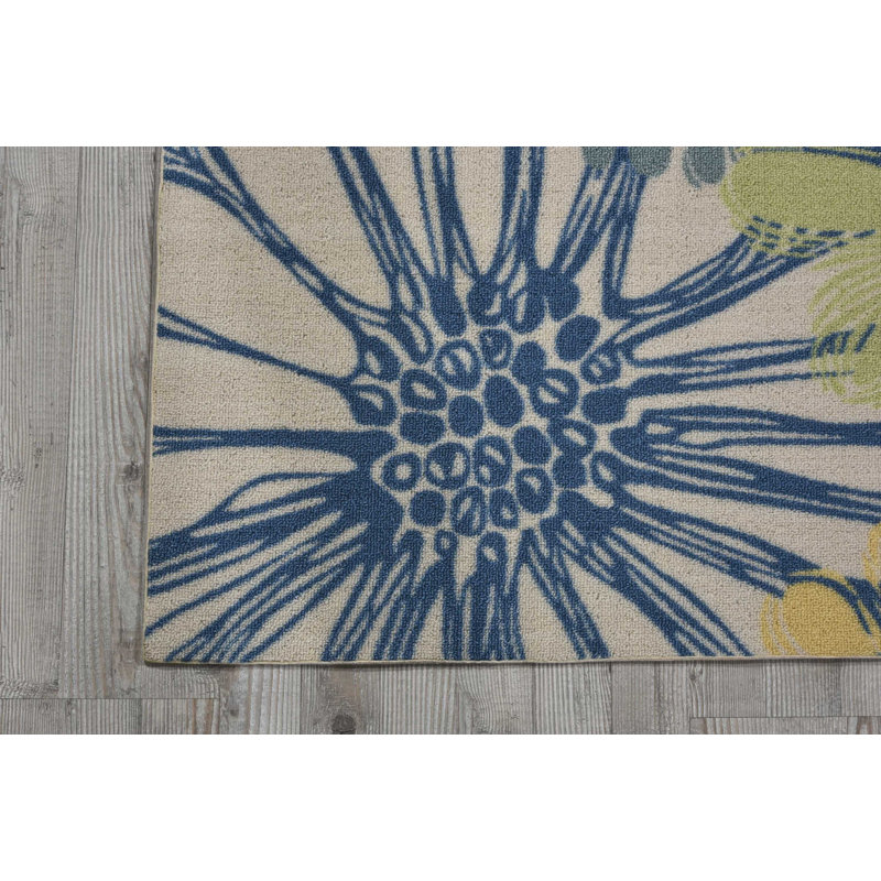 Tapis bleu moderne Dian, Rectangle 2 pi 3 po x 3 pi 9 po