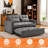 54" Velvet Convertible 3-In-1 Sofa Bed-335867668