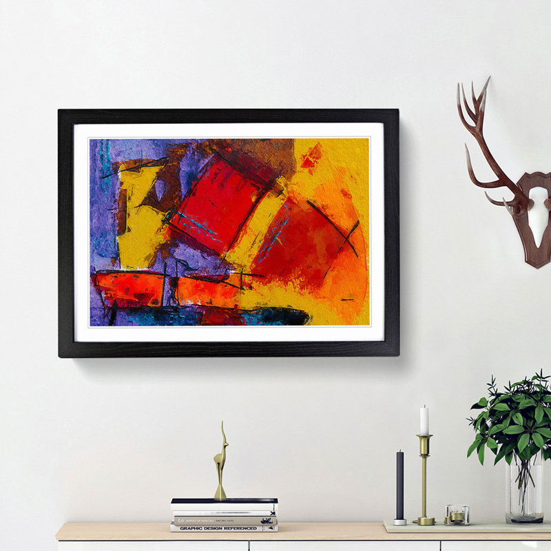 Abstract Vol.387 by S.Johnson - Framed Print, 45cm H x 63cm W x 2cm D, Black Framed