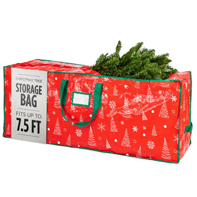 Christmas Tree Storage Bag - Stores 7.5 Foot Artificial Xmas Holiday Tree, Zippered Bag, Durable Waterproof Material, Carry Handles - Protects Against
