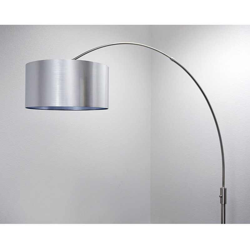 Garris 82'' Arched Floor Lamp, Brushed Nickel, Brushed Nickel