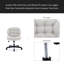 Fauteuil de bureau sans accoudoirs avec roulettes: Fauteuil large en cuir de polyuréthane, chaises de travail pivotantes réglables et confortables pour la maison, le bureau, le maquillage, les petits espaces et la chambre à coucher-261630949