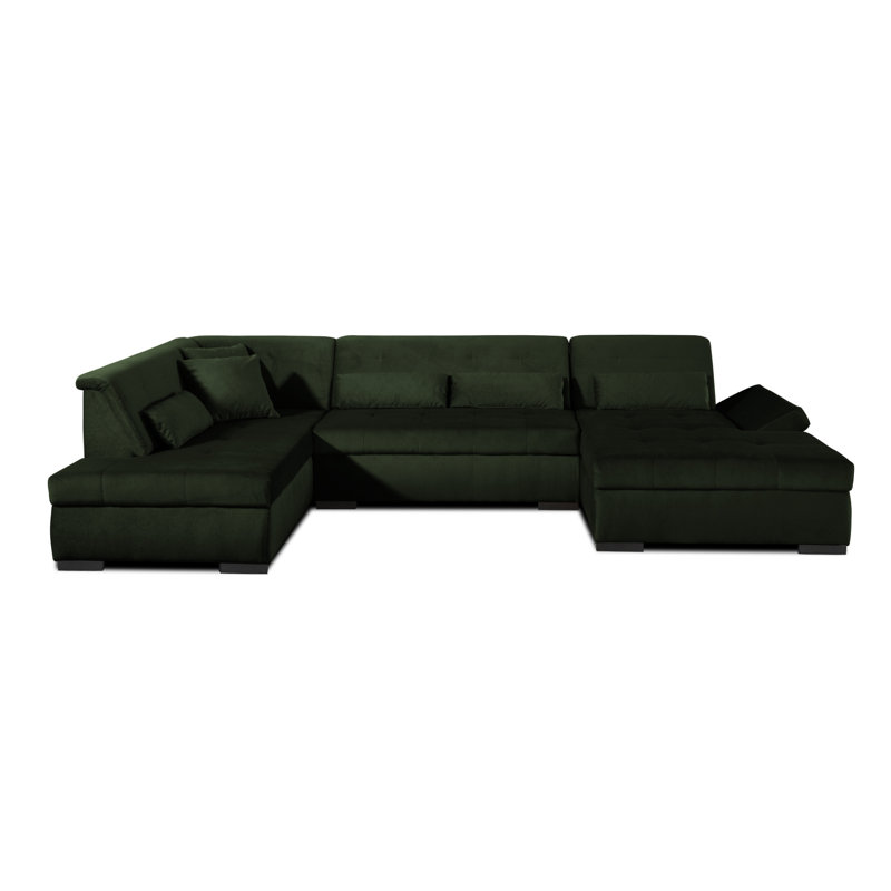Vermont 7 Seater Large Corner Sofa, Left Hand Facing, Green