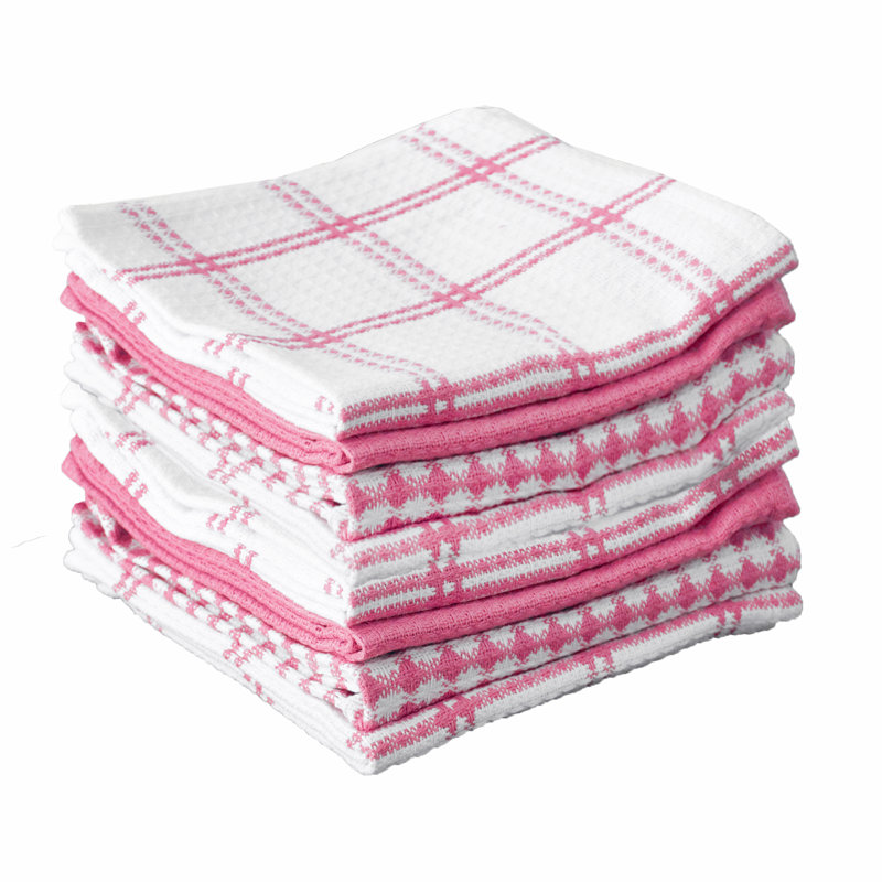 T-fal Flat Waffle Kitchen Dishcloth Set, Pink