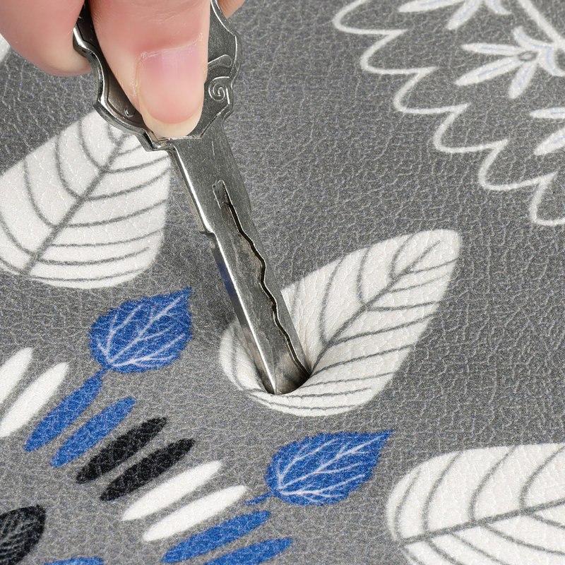 Jalissia Anti-Fatigue Non-Skid Kitchen Mat, Gray/Blue/Black/White, Runner 20" x 31.5" + 20" x 59"