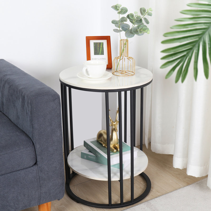 Braidon Marble Top End Table
