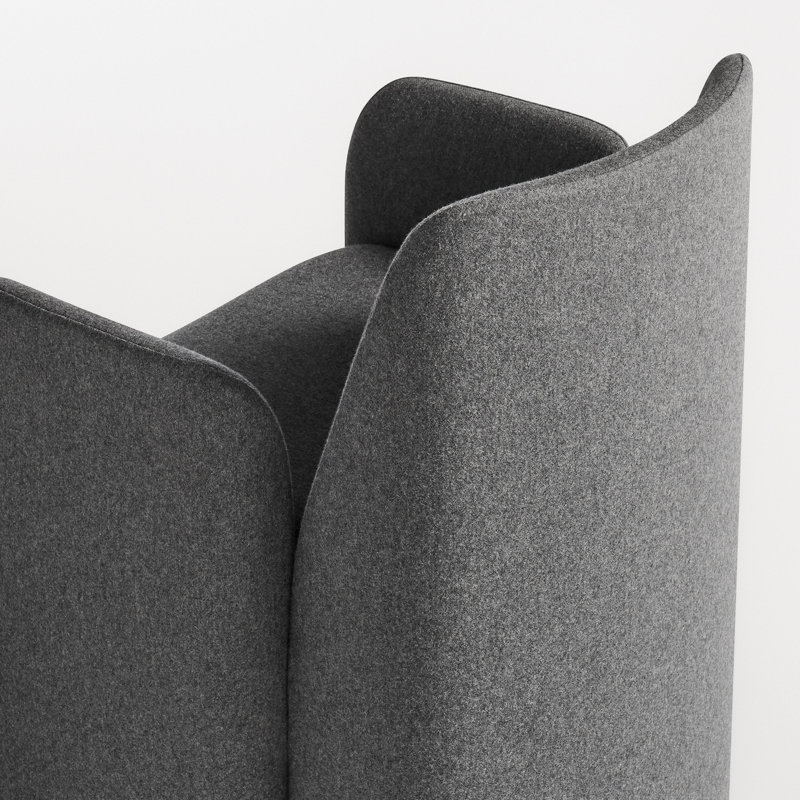 Parentheses Upholstered Arm Chair, Wool Blend Gabro Gray