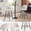 Ensemble de 4 tabourets de bar pivotants à hauteur de comptoir avec dossier et pieds en métal - Beige-1295821947