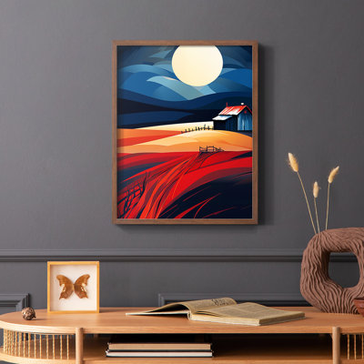 Paysages série Cxxviii - reproduction encadrée de qualité supérieure - prête à être accrochée - aucun clou requis