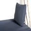 Balancelle de patio en bois avec coussin et coussins, 6 cordes en chanvre, 10,8 pi chacune, banc de véranda suspendu à charge concentrée de 400 lb, siège 63 po x 23,6 po, coussin moelleux, deux cordes-966603908-966603906
